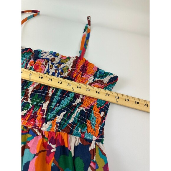 Maurices Bright Floral Smocked Poplin Midi Dress Multicolored Pockets Womens XXL - Picture 9 of 13